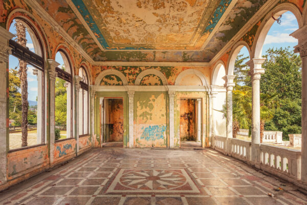an abandoned train station in the former Soviet Union -