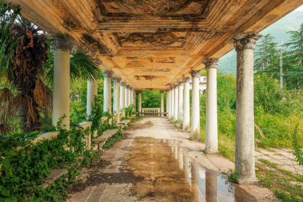 an abandoned railway station in the former sovjet union -