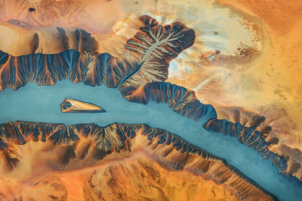 The lake of Geamana in Romania, which has been poisoned by a copper mine. -