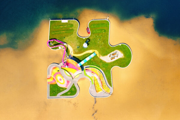 funny island inside an aqua park... -