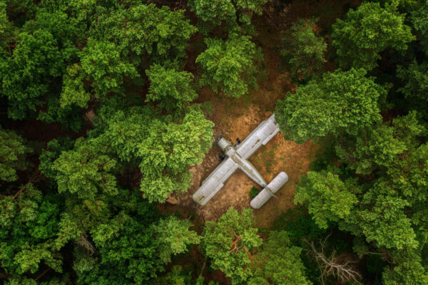 a small plane deep in the forest.. -