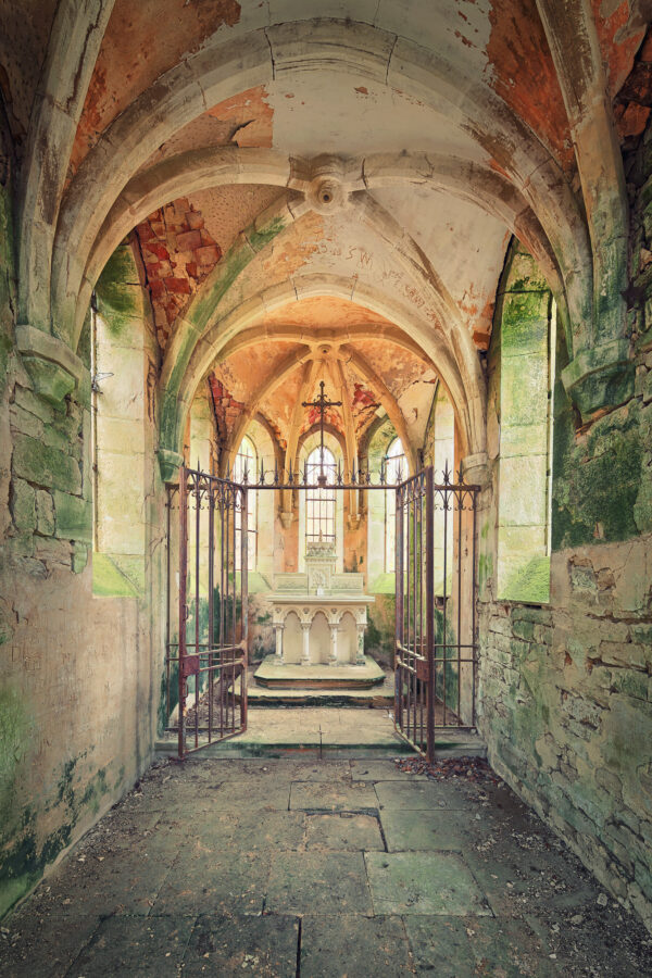 inside an abandoned chapel -