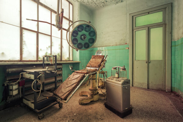 operating room in an abandoned hospital -