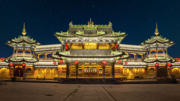 night shot of Datong (Shanxi, China) -