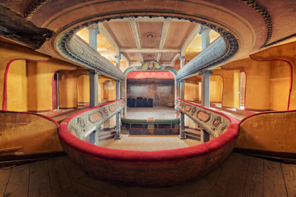 ..small theater with gorgeous stucco -