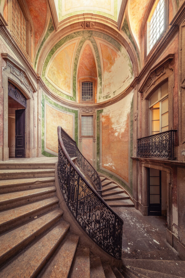staircase in an abandoned palace in Portugal -
