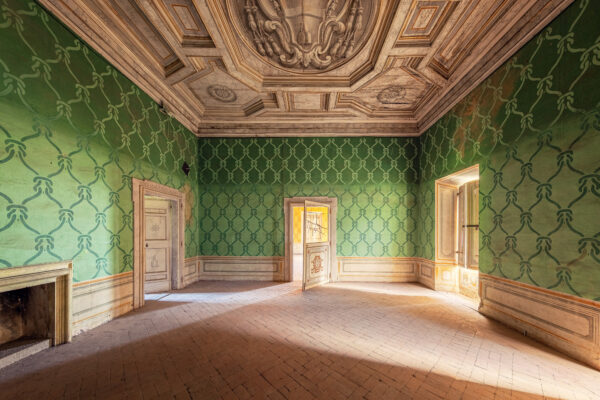 abandoned palace with colorful rooms -