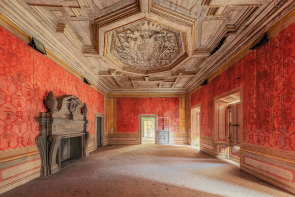 abandoned palace with colorful rooms -