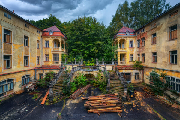 an abandoned hotel -