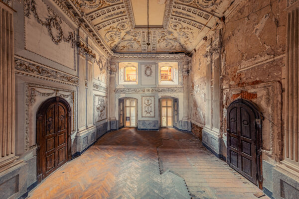 in an abandoned castle -