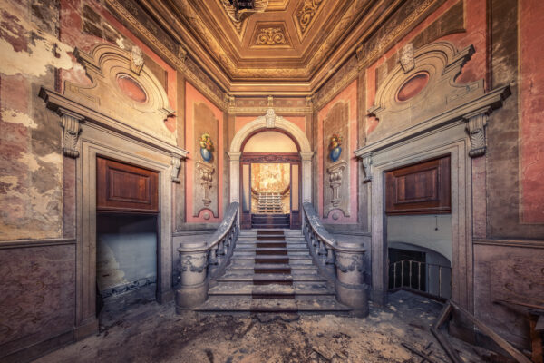 staircase in an abandoned palace -
