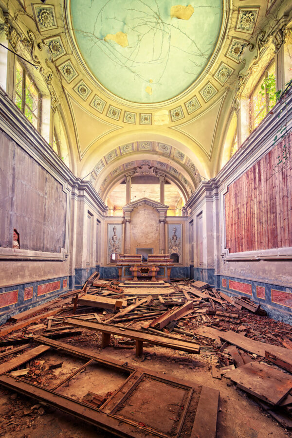 small chappel in an abandoned villa -