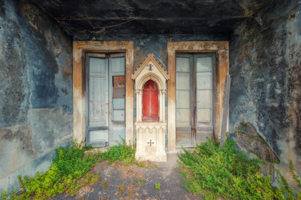 a small house in italy, unfortunately i couldn't get into the right half of the house where there is a beautiful room. -
