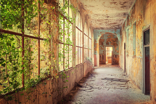 corridor of an abandoned palace -