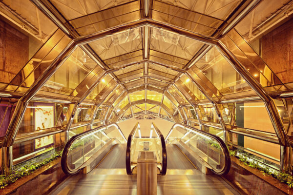 escalator in a shopping mall -