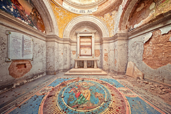 inside a abandoned crypt -