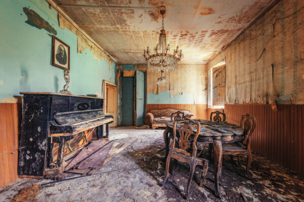 living room in a small farmhouse -