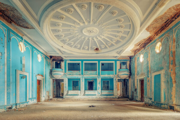 the abandoned theatre in the former Soviet Union has stood empty for years -