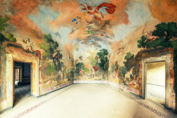 a beautifully painted room in an urban villa -