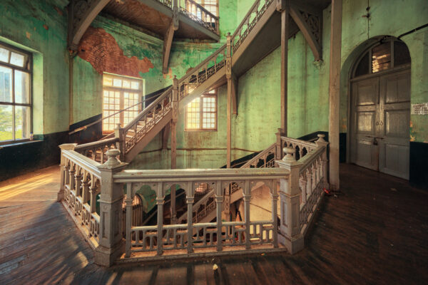 upstairs -
