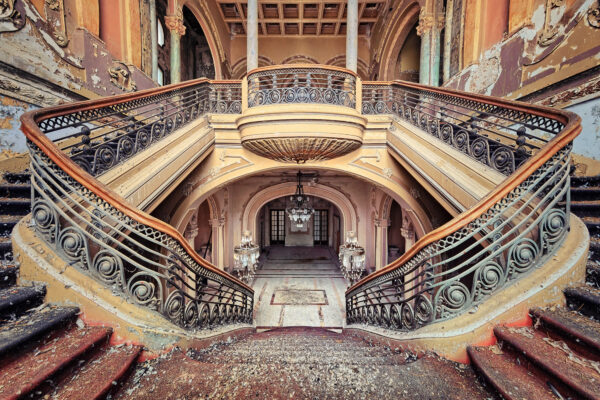 staircase inside a abandoned casino -
