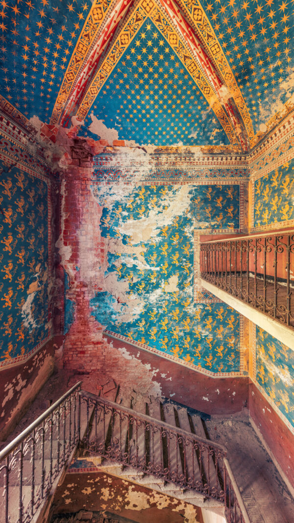staircase in an abandoned palace -