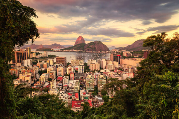 Rio de Janeiro from a quite viewpoint in the near of the favela Santa Marta -