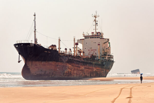 abanonded ship in lagos, nigeria -