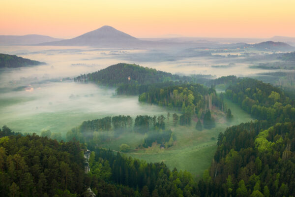 .. the first light breaking through the valley mist