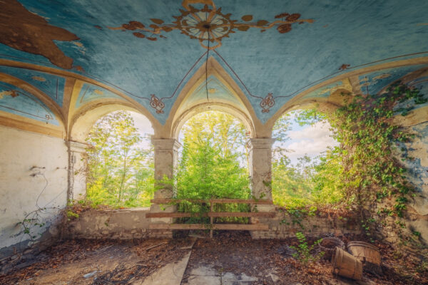 ..this loggia of a palazzo is slowly being rediscovered and reclaimed by nature.
